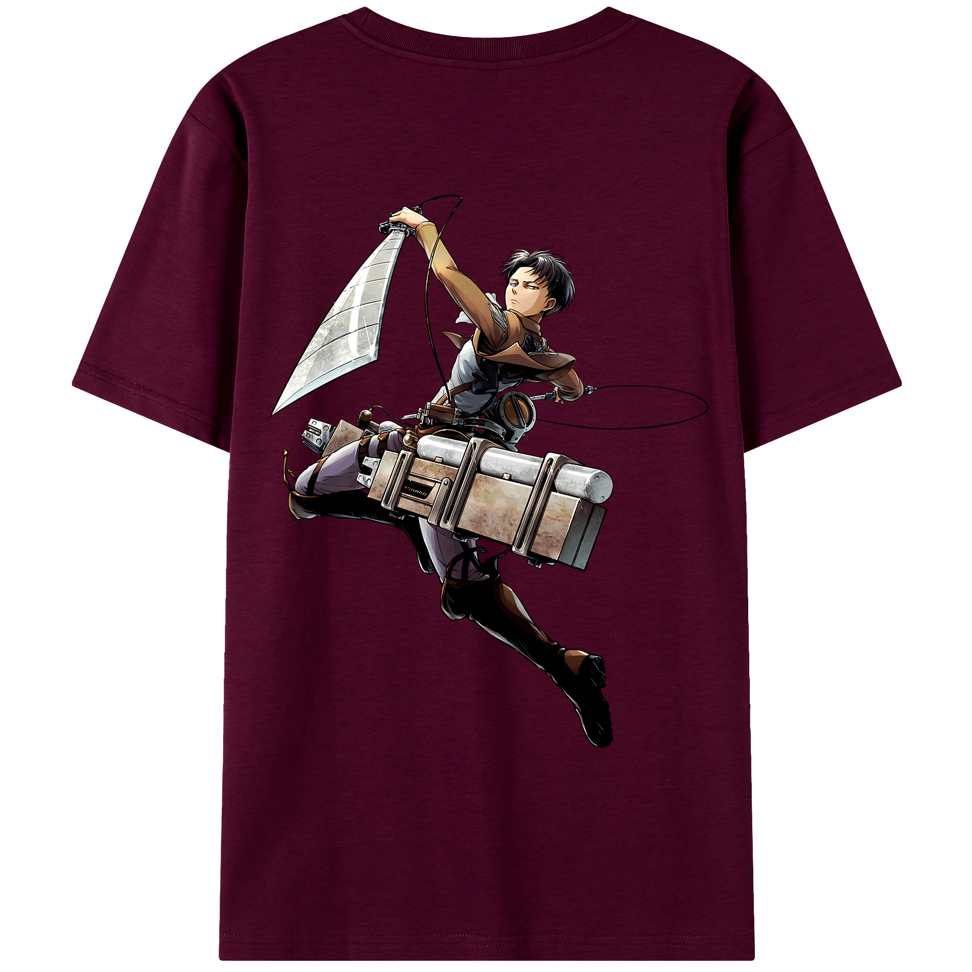 （画像用） 進撃の巨人 リヴァイ·アッカーマン Attack on Titan Levi Ackerman レディース半袖Tシャツ(バックプリント)